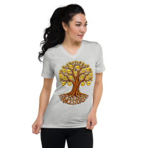 African Spirituality Ancestors Tree Unisex Short Sleeve V-Neck T-Shirt